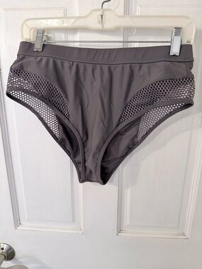 Gymshark High-Waist Mesh Side Bikini Briefs - Gray